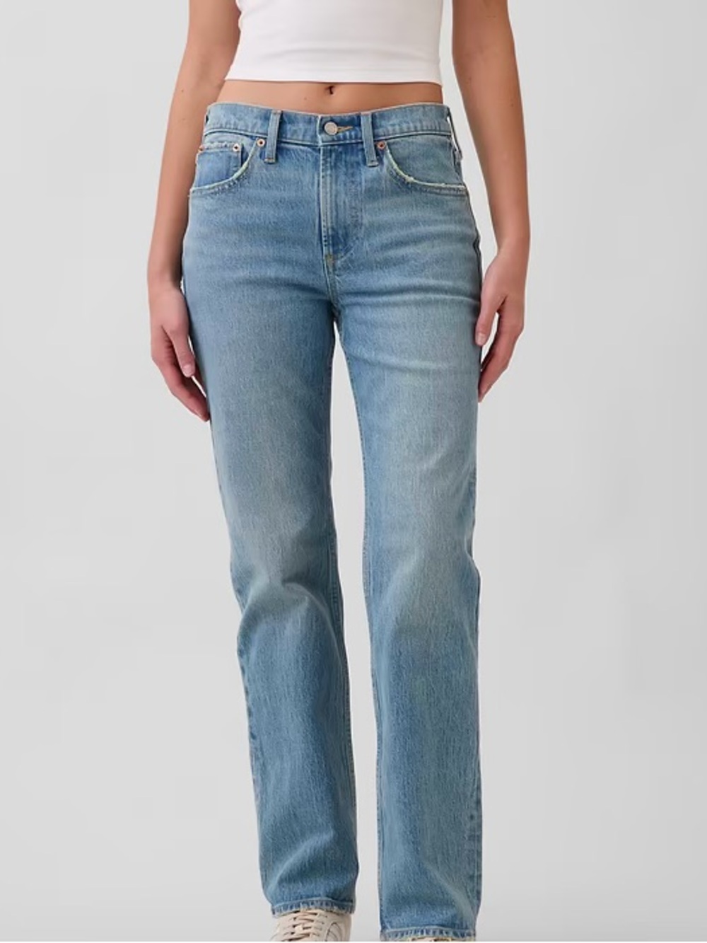 GAP Mid Rise Relaxed Straight Jeans